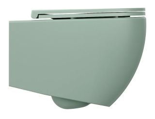 Подвесной унитаз Isvea Infinity 10NF02001SV-2T безободковый крышка микролифт мятно-зелёный матовый